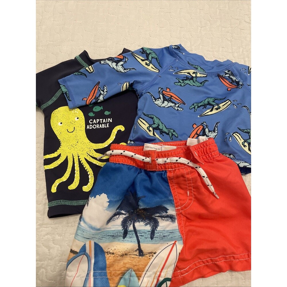 Boys 3m 3 Months Rash Guards Swim Tops Swimming Shorts Shirt Beach